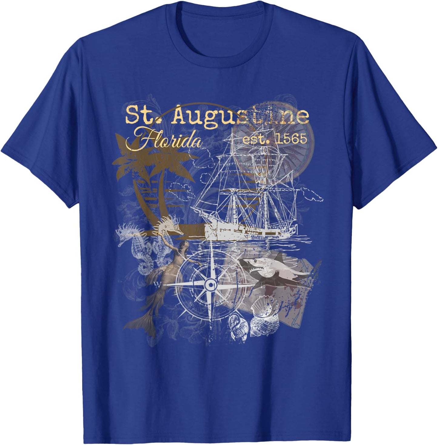 Vintage St Augustine Florida Shirt Old Historic 1565 T-Shirt - T-Shirt | Royal