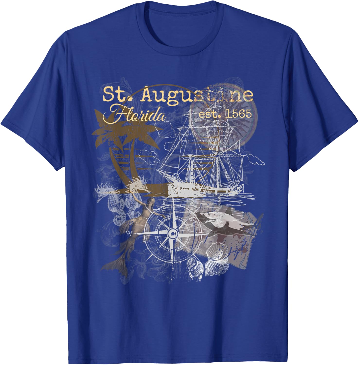 Vintage St Augustine Florida Shirt Old Historic 1565 T-Shirt - T-Shirt | Royal