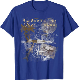 Vintage St Augustine Florida Shirt Old Historic 1565 T-Shirt - T-Shirt | Royal