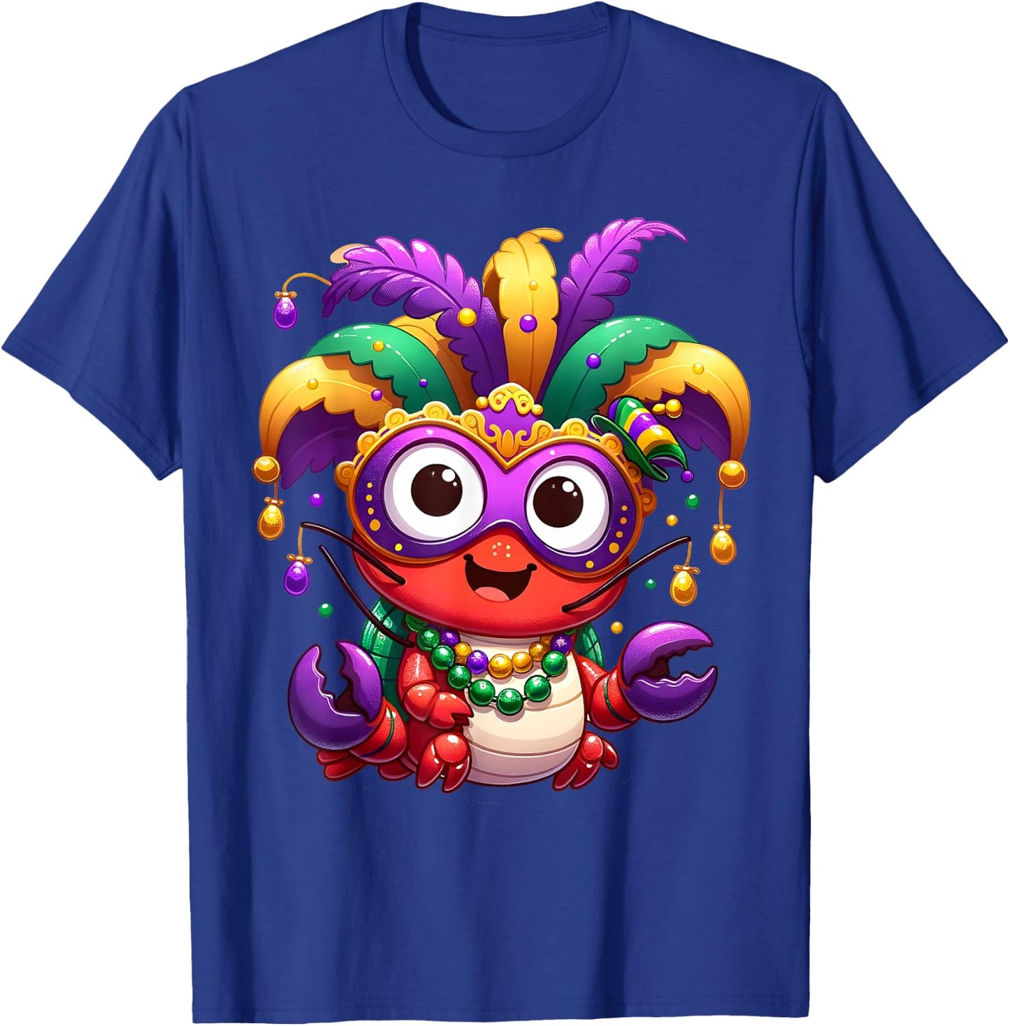 Carnival NOLA Party Crawfish Boil Mardi Gras Costume Masquerade Men Women Kids , Small T-Shirt - T-Shirt | Royal