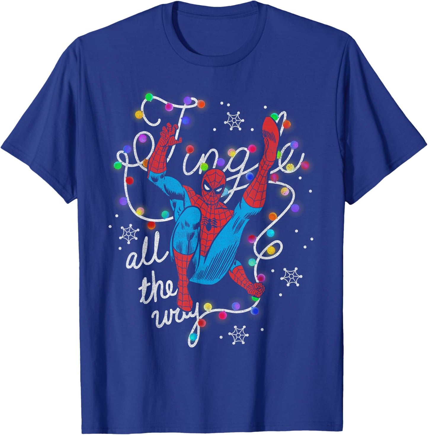 Marvel Christmas Spider-Man Jingle All The Way Action Pose T-Shirt - T-Shirt | Royal