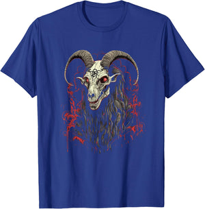 Satanic Baphomet Goat Head | Dark Art Pagan Evil Goth T-Shirt - T-Shirt | Royal