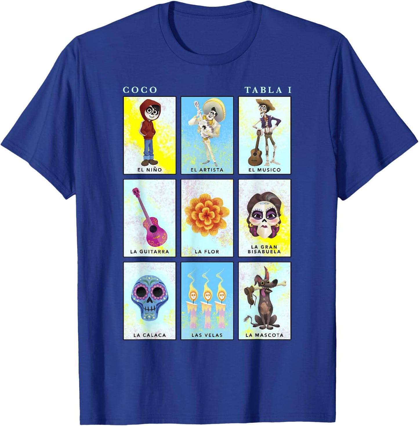 Disney Pixar Coco Group Shot Table 1 Panels T-Shirt - T-Shirt | Royal