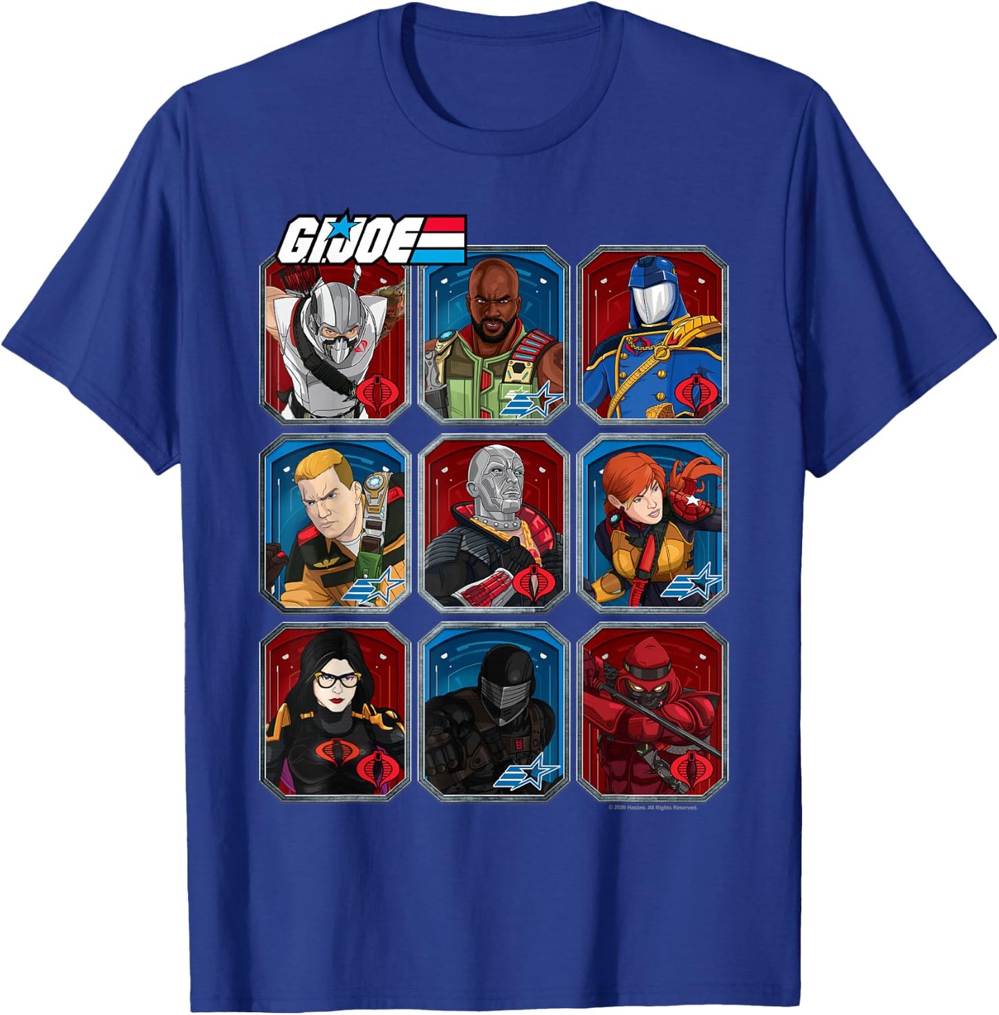 G.I. Joe Group Shot Trading Cards Box Up T-Shirt - T-Shirt | Royal