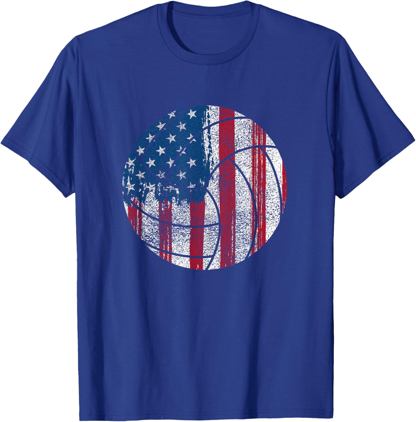 Patriotic Volleyball-American Flag Volleyball USA T-Shirt - T-Shirt | Royal
