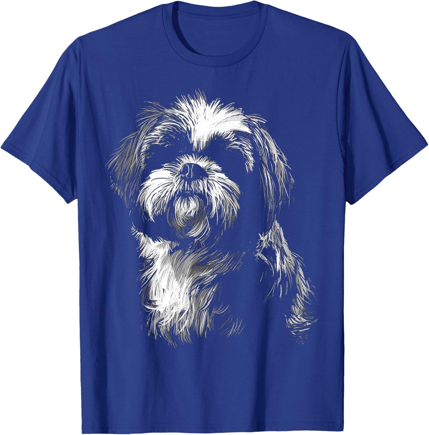 Dog Lover Cute Drawing Animal Pet Art Graphic Shih Tzu Women Kids T-Shirt - T-Shirt | Royal