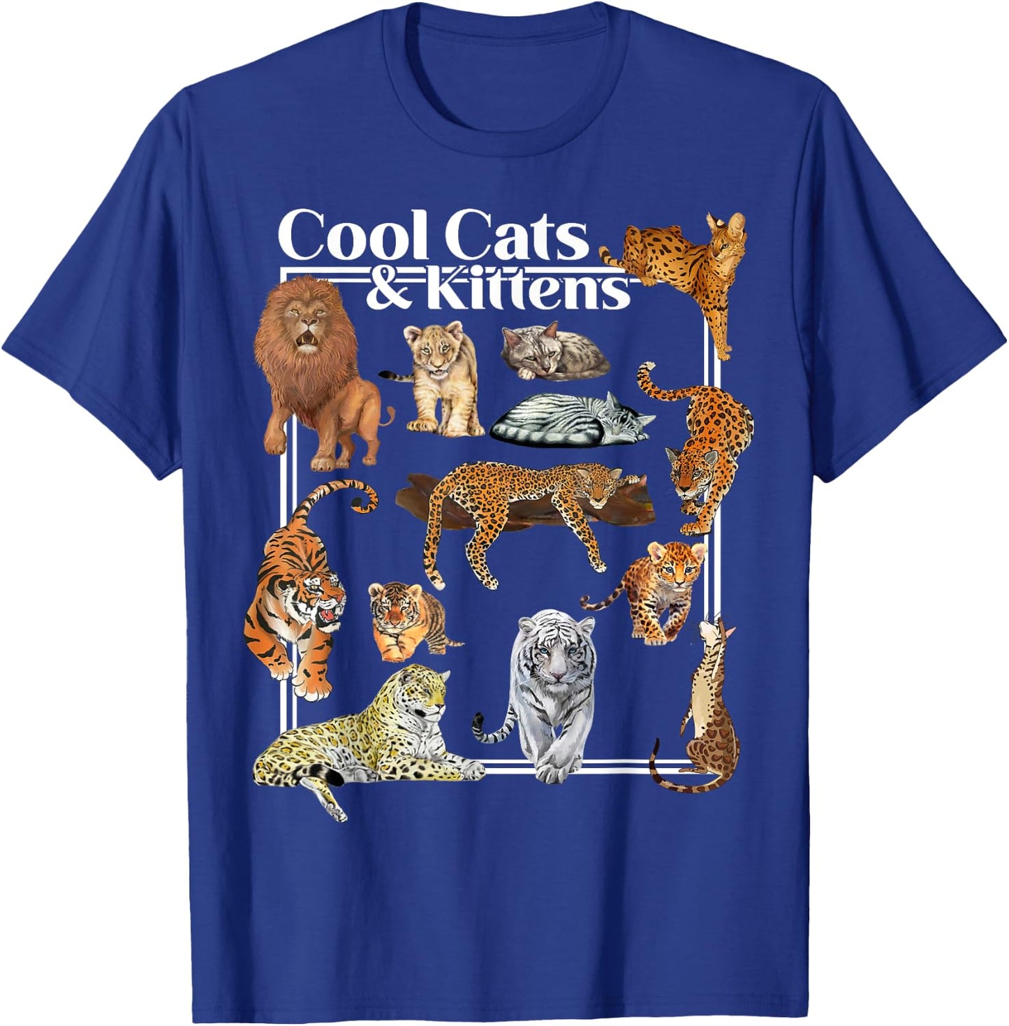 Cat Tiger Lion Leopard Feline Funny Gifts Women Kids T-Shirt - T-Shirt | Royal