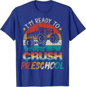 I'm Ready To Crush Preschool Monster Truck Vintage Boys Gift T-Shirt - T-Shirt | Royal