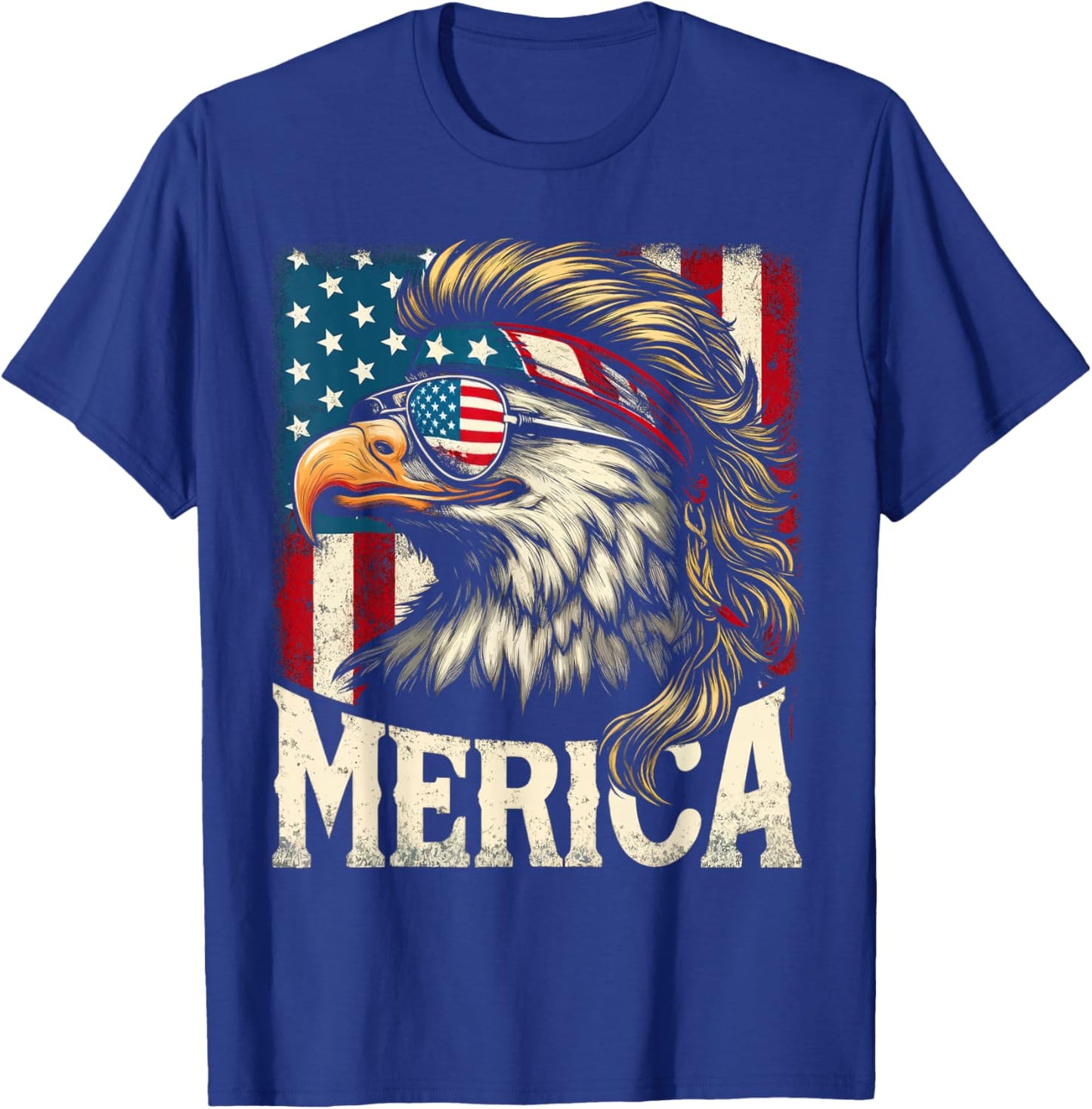 4th of July Patriotic Funny Eagle July 4th USA Merica T-Shirt - T-Shirt | Royal
