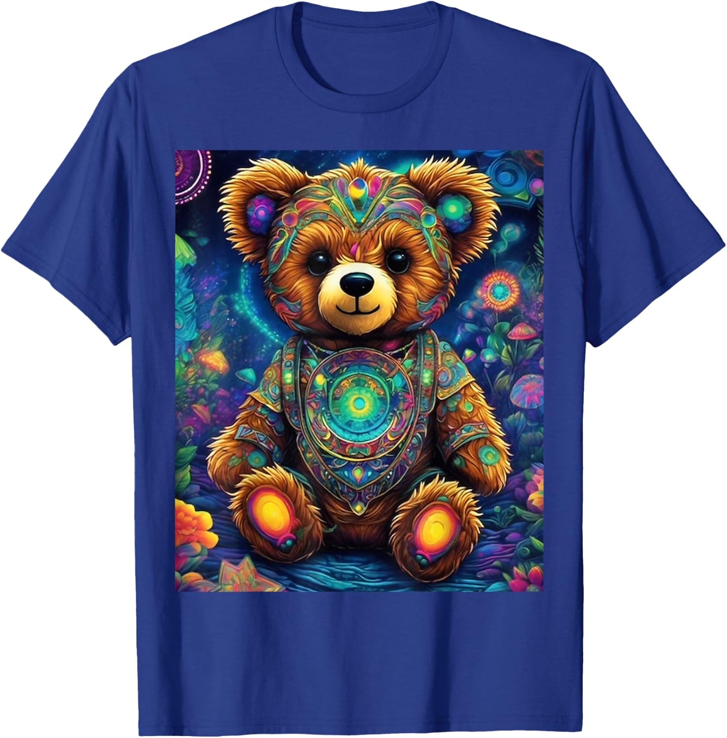 Psychedelic Teddy Bear Rave Festival Essential Graphic T-Shirt - T-Shirt | Royal