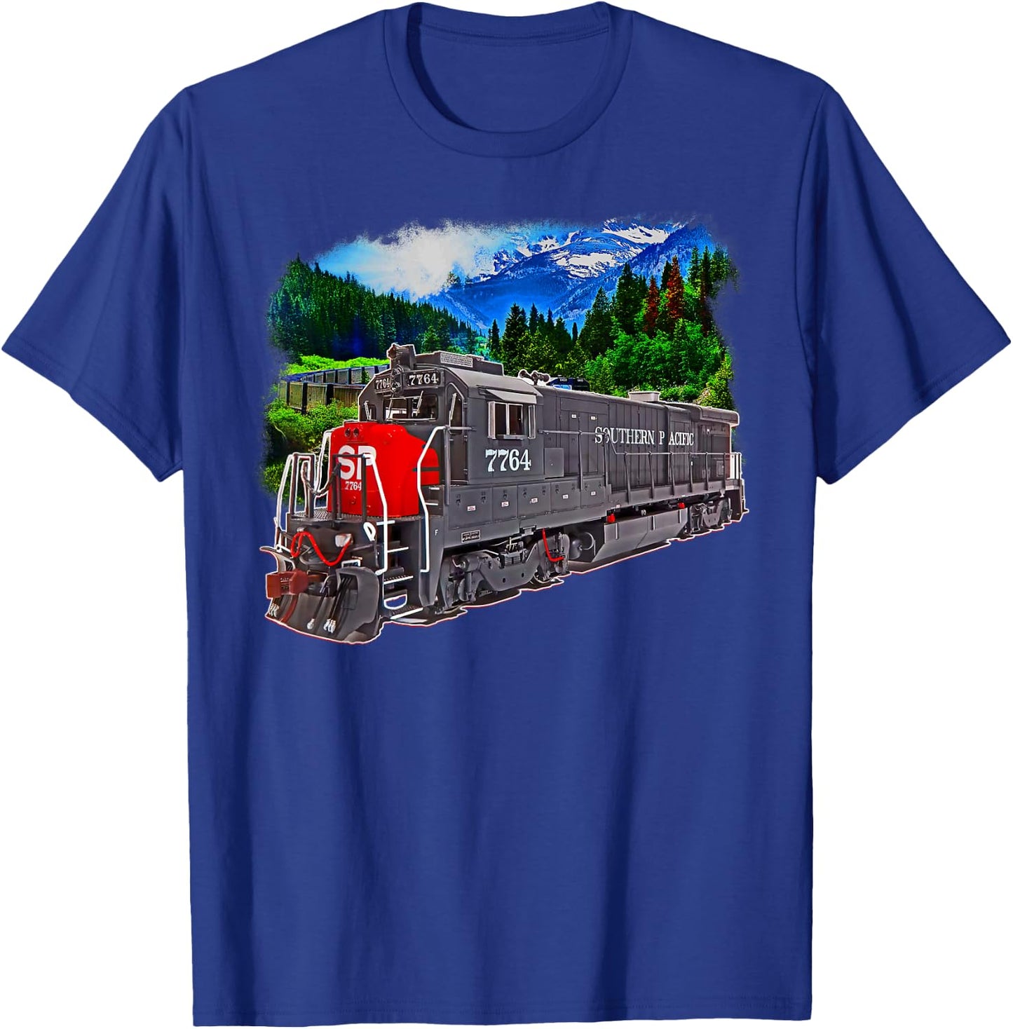 Southern Pacific Engine Train T-Shirt - T-Shirt | Royal