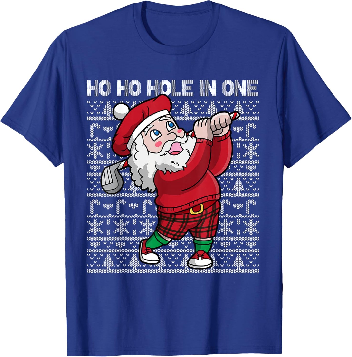 Christmas Golf Santa Claus Ho Ho Hole In One Golfing T-Shirt - T-Shirt | Royal