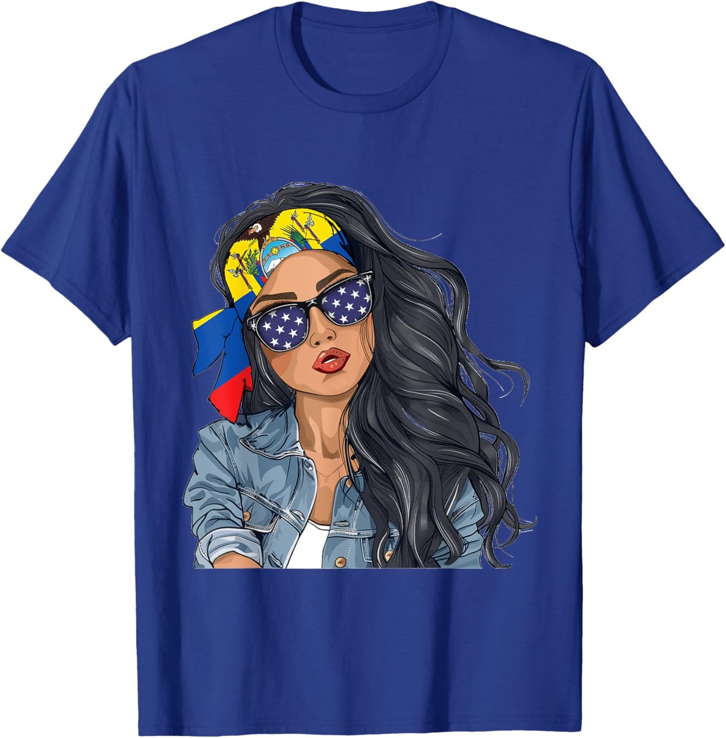 Ecuadorian Woman Products Flag Uniform American Ecuador T-Shirt - T-Shirt | Royal