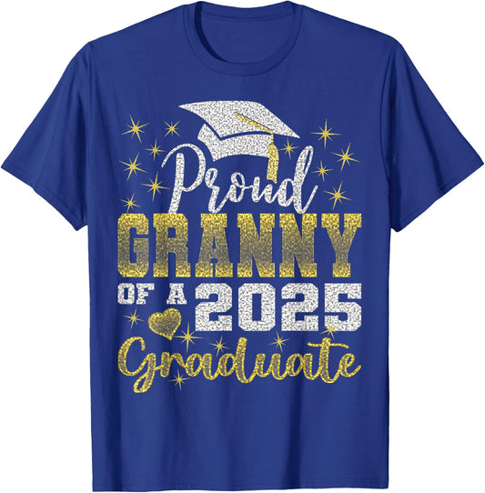 Super Proud Granny of 2025 Graduate Awesome Family College T-Shirt - T-Shirt | Royal