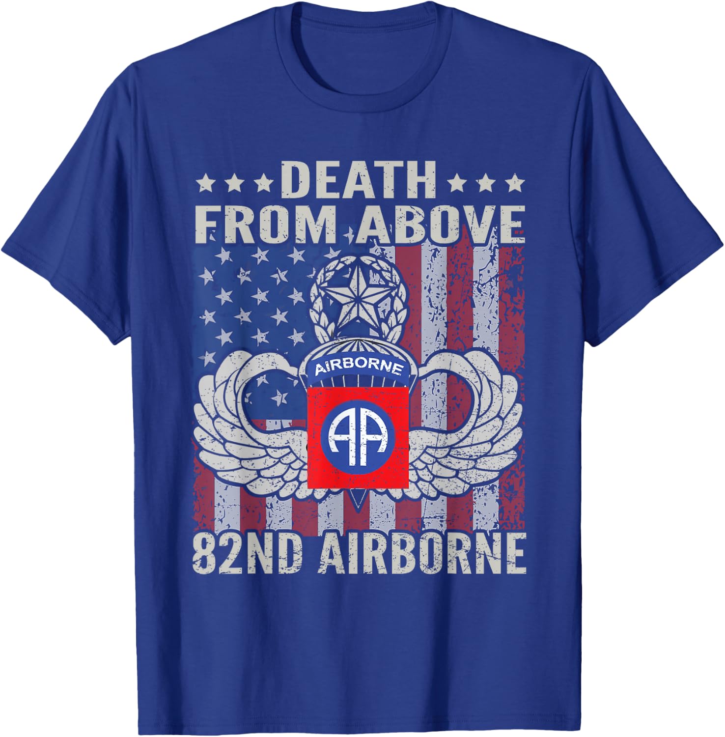 Death From Above 82nd Airborne Division Veteran T-Shirt - T-Shirt | Royal