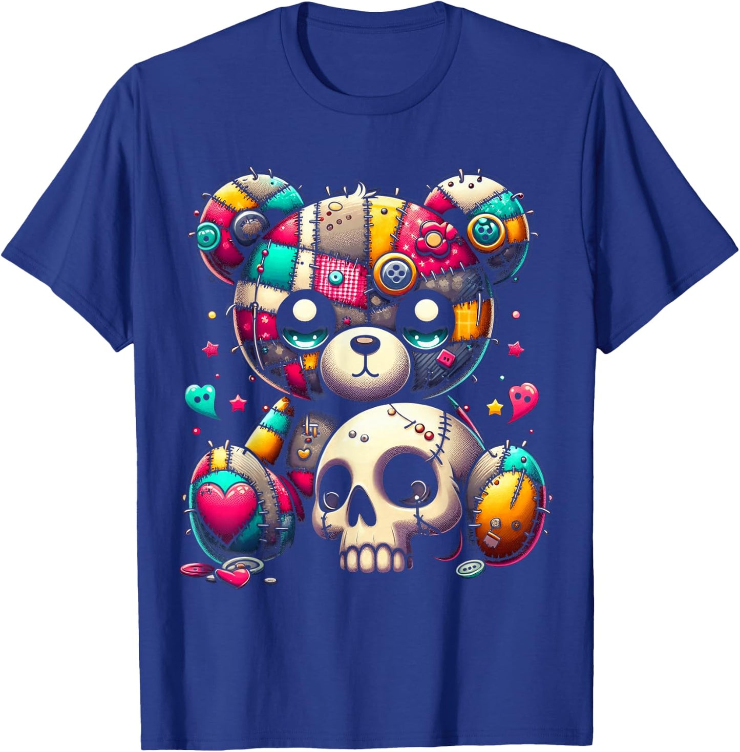 Kawaii Pastel Goth Teddy - Cute Creepy Skull Anime Bear T-Shirt - T-Shirt | Royal
