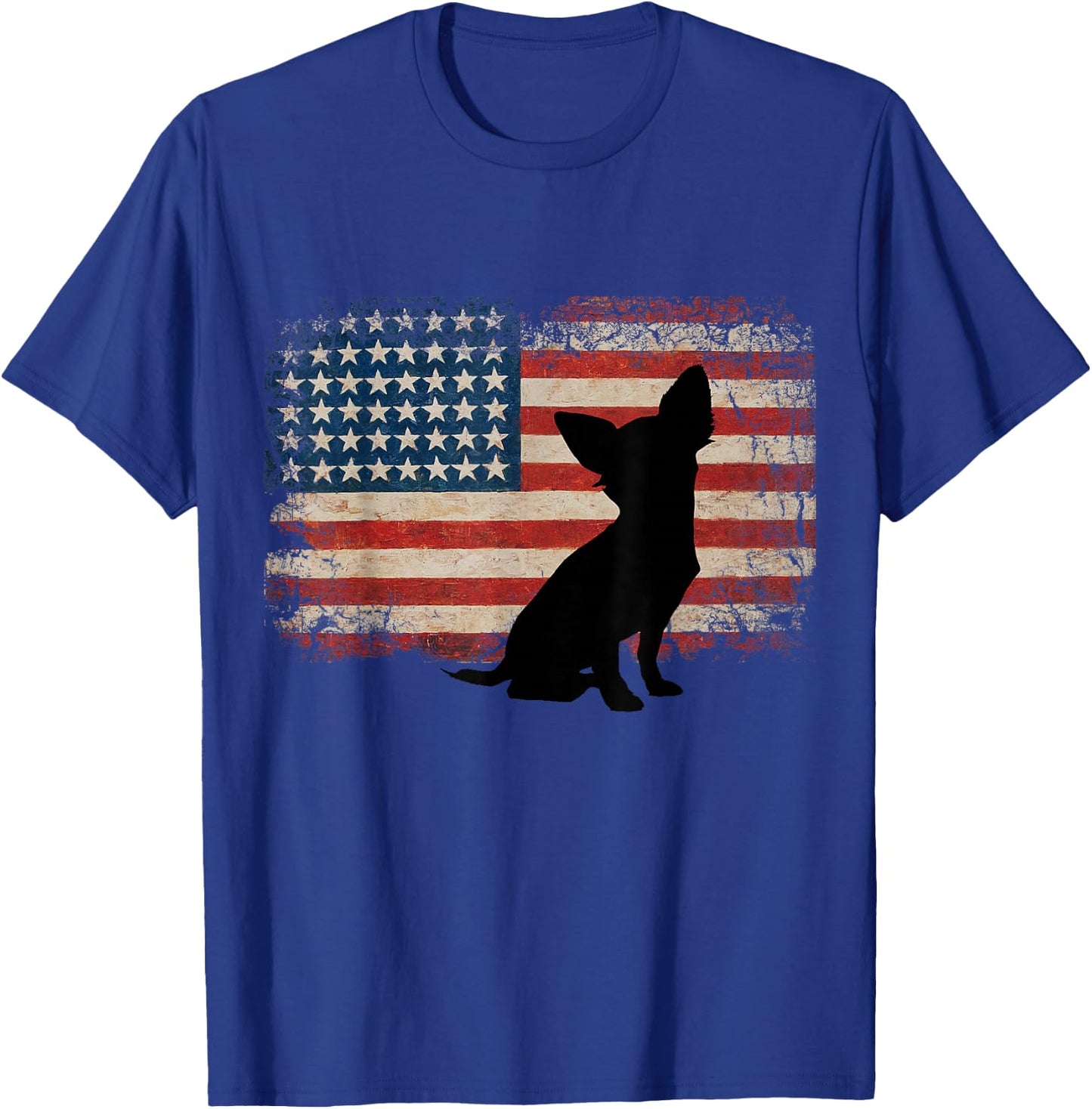 Chihuahua American Flag Love Chihuahua USA Flag T-Shirt - T-Shirt | Royal