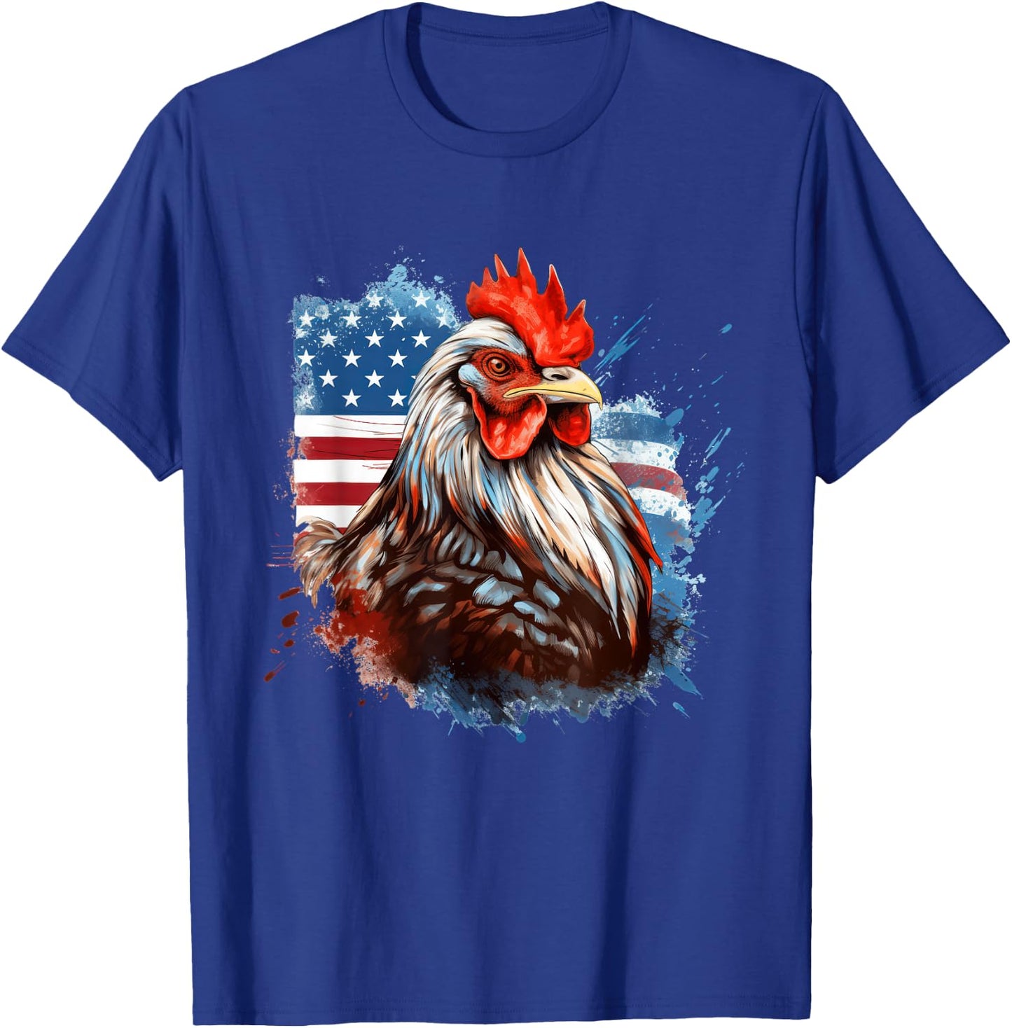 Chicken American Flag T-Shirt - T-Shirt | Royal