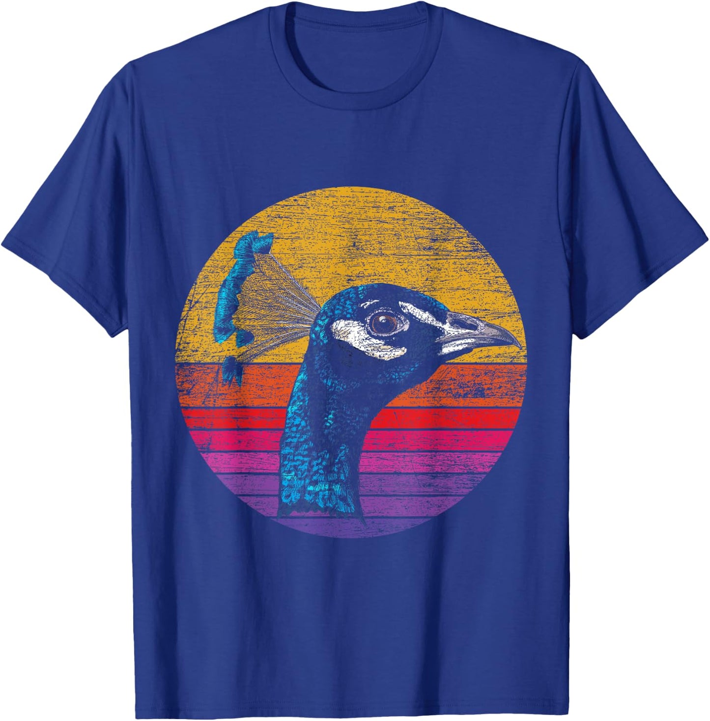 Retro Peacock T-Shirt - T-Shirt | Royal