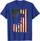 Wirehaired Pointing Griffon Silhouette American Flag T-Shirt - T-Shirt | Royal