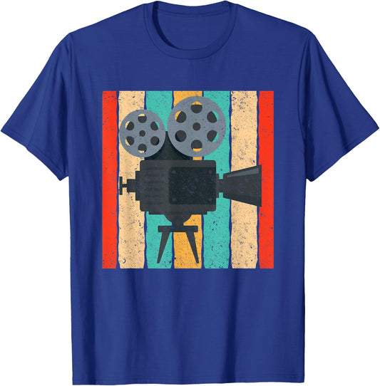 Vintage Cinema Camera Retro Movie Projector T-Shirt - T-Shirt | Royal