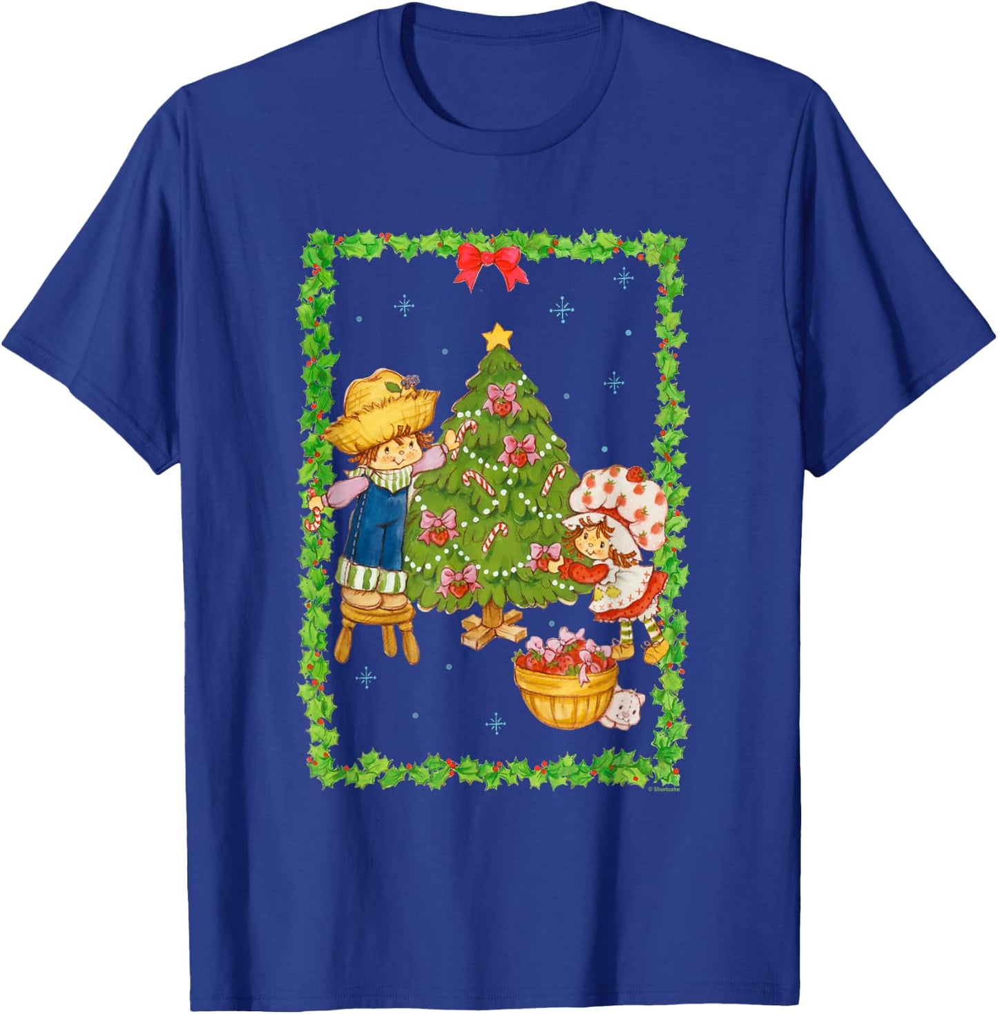 Strawberry Shortcake Huckleberry Pie Christmas Tree Poster T-Shirt - T-Shirt | Royal
