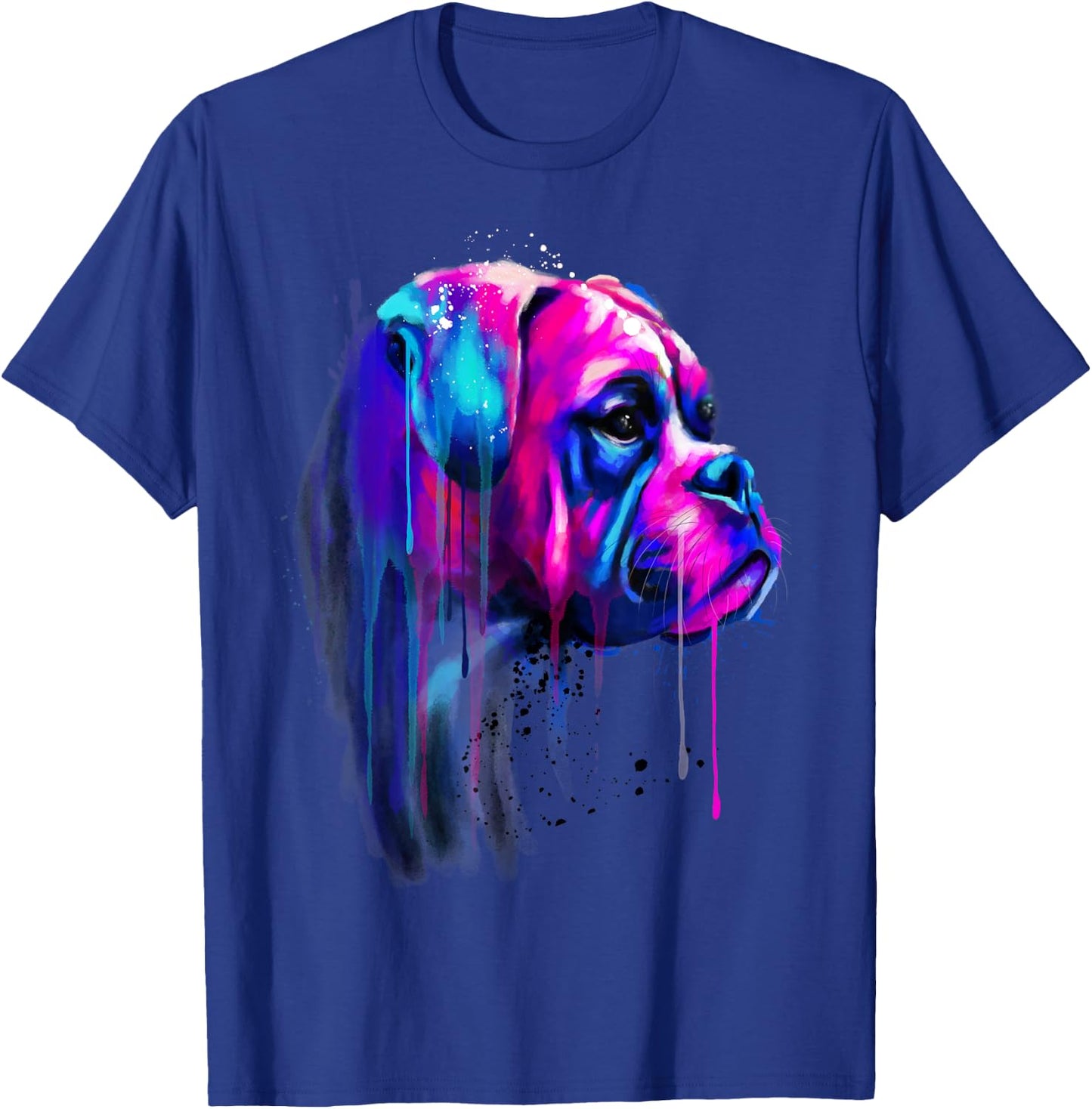 Colorful Boxer Dog Art Watercolor T-Shirt - T-Shirt | Royal