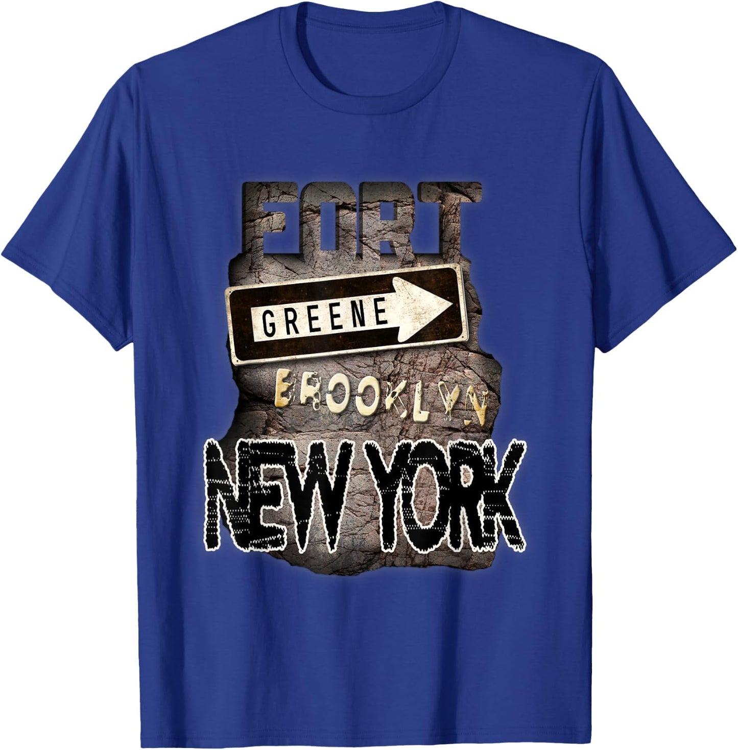 Fort Greene Brooklyn New York Graphic Art T-Shirt - T-Shirt | Royal