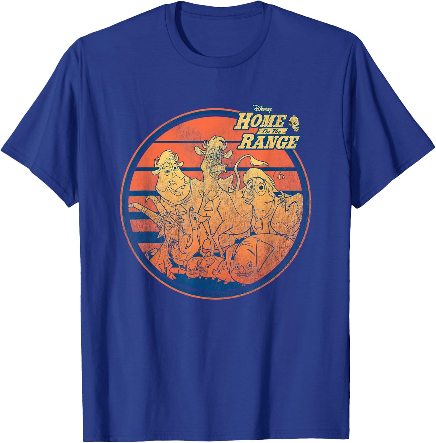 Disney Home on the Range Characters Retro Stripes T-Shirt - T-Shirt | Royal