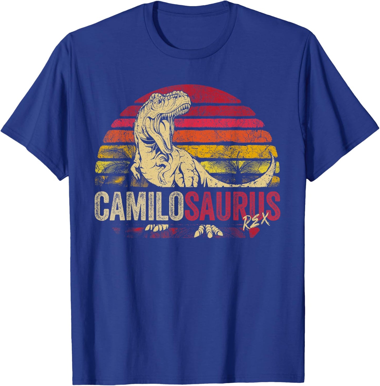 Camilo Saurus Funny Personalized Dinosaur T Rex Boys Name T-Shirt - T-Shirt | Royal