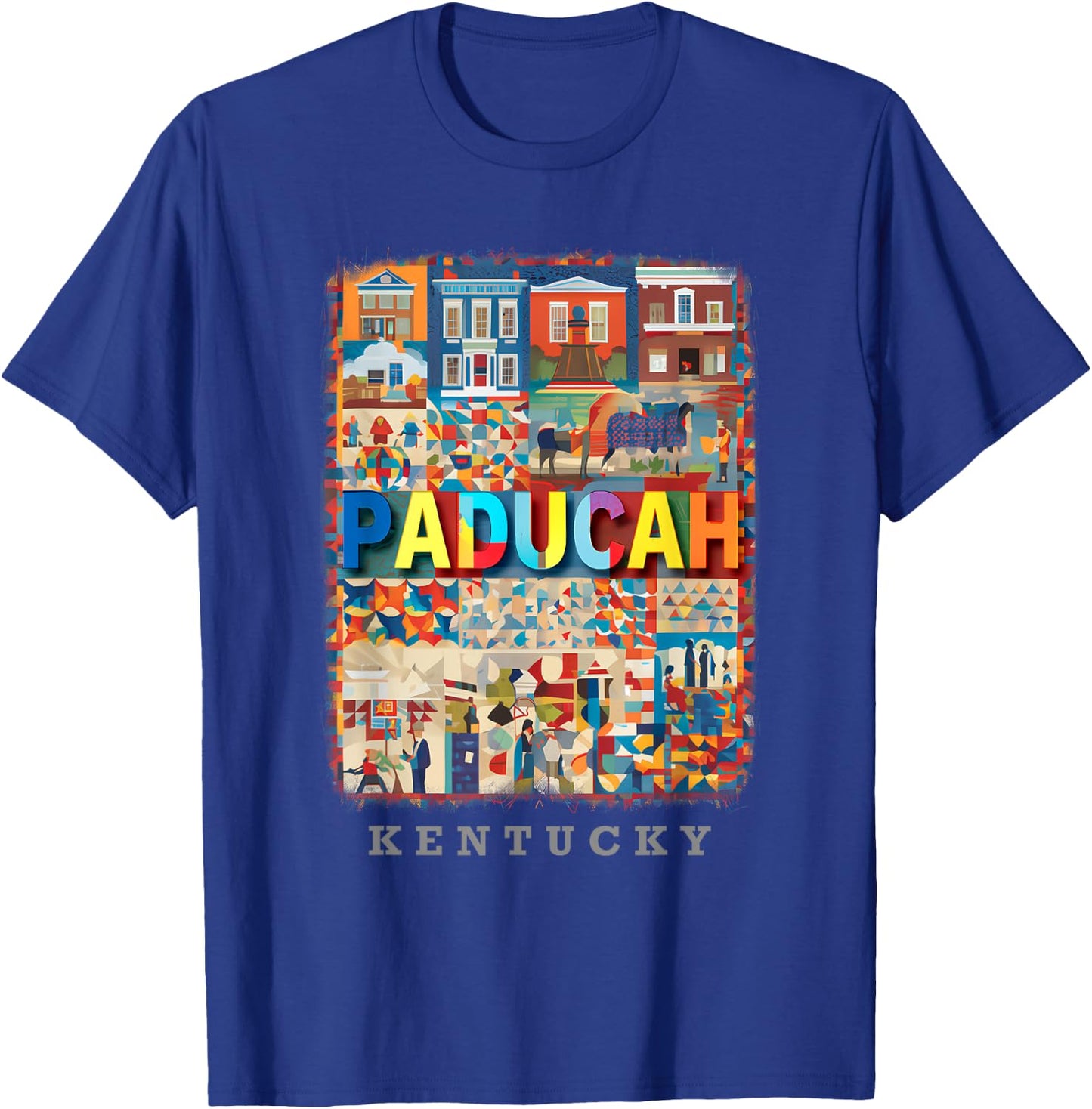 Paducah Kentucky KY Quilt City SD824 T-Shirt - T-Shirt | Royal
