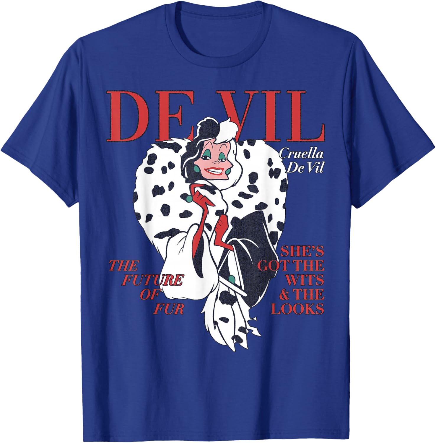 Disney Villains Cruella De Vil Magazine Cover Small T-Shirt - T-Shirt | Royal