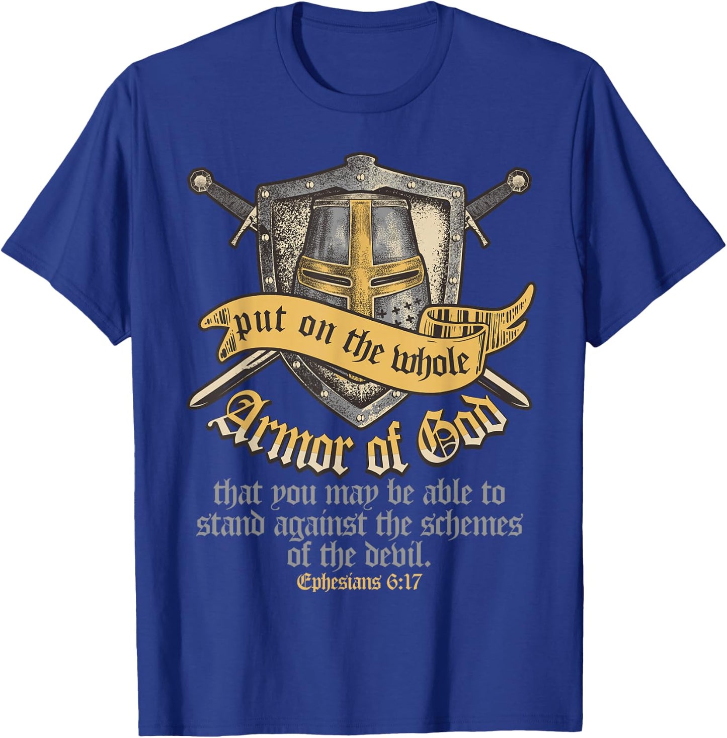 Armor Of God Ephesians 6:17 Bible Verse Christian T-Shirt - T-Shirt | Royal