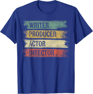 Writer Producer Actor Director Filmmaker Gifts Movie Theater T-Shirt - T-Shirt | Royal