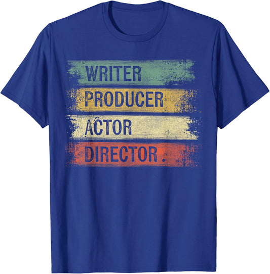 Writer Producer Actor Director Filmmaker Gifts Movie Theater T-Shirt - T-Shirt | Royal