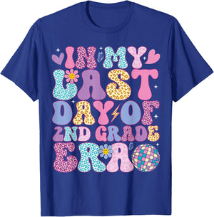 In My Last Day 2nd Grade Era Groovy Students End of School T-Shirt - T-Shirt | Royal