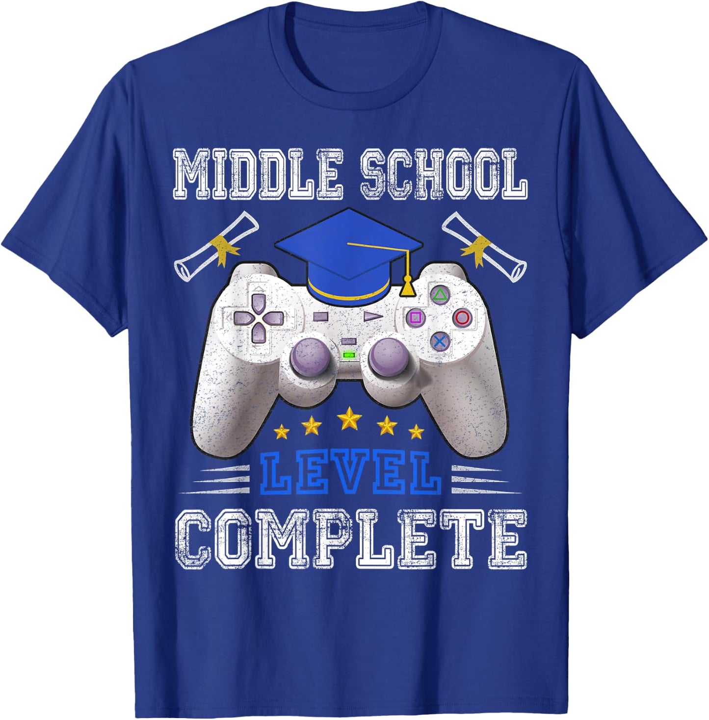 Middle School Level Complete Class Of 2025 Graduation T-Shirt - T-Shirt | Royal