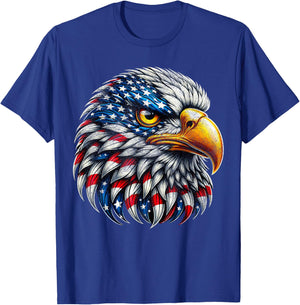 4th Of July Patriotic Eagle USA American Flag Women Kids Men T-Shirt - T-Shirt | Royal
