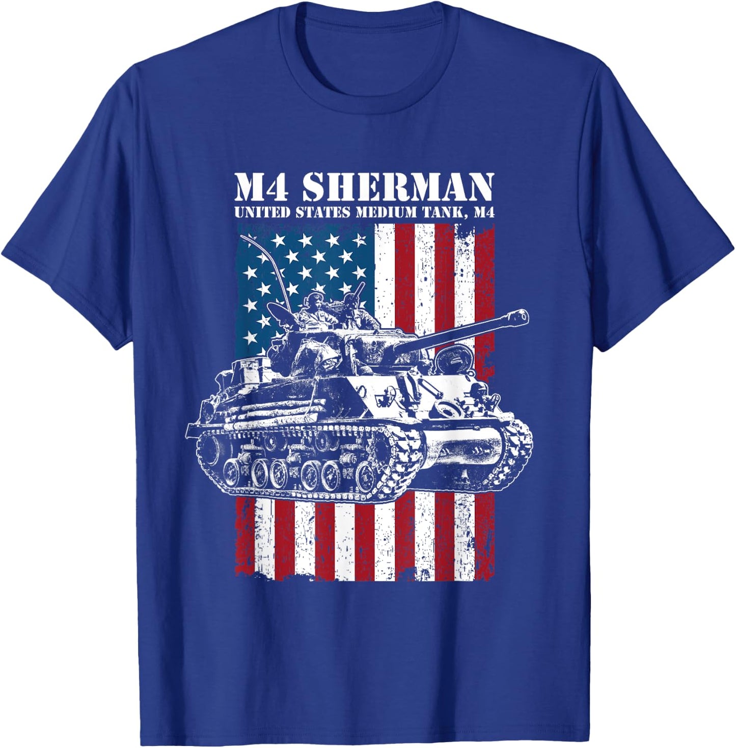 M4 Sherman WW2 Tank - Medium Tank M4 T-Shirt - T-Shirt | Royal
