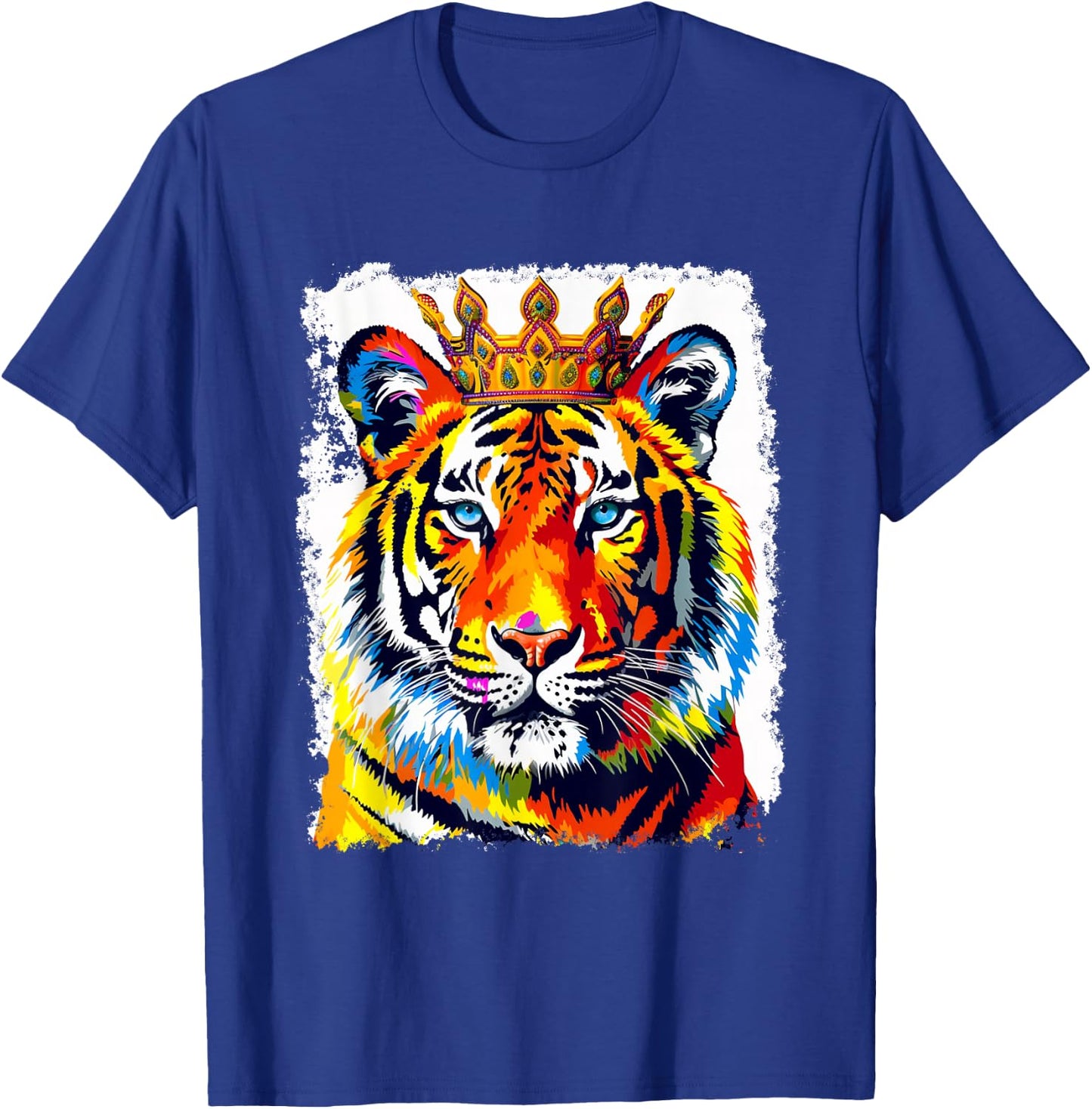 Pop Art Vintage Zoo Animal Tiger Crown King Queen T-Shirt - T-Shirt | Royal