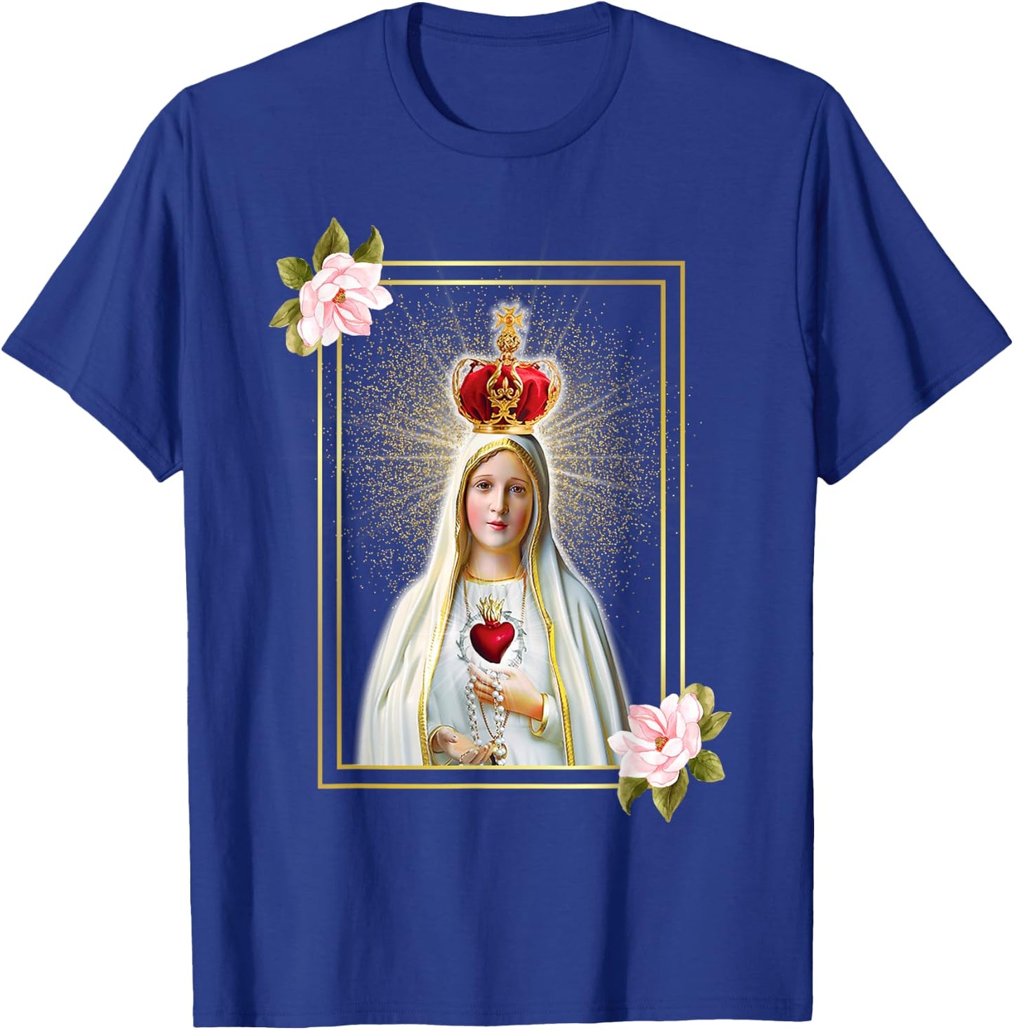 Our Lady of Fatima Immaculate Heart of Blessed Virgin Mary T-Shirt - T-Shirt | Royal