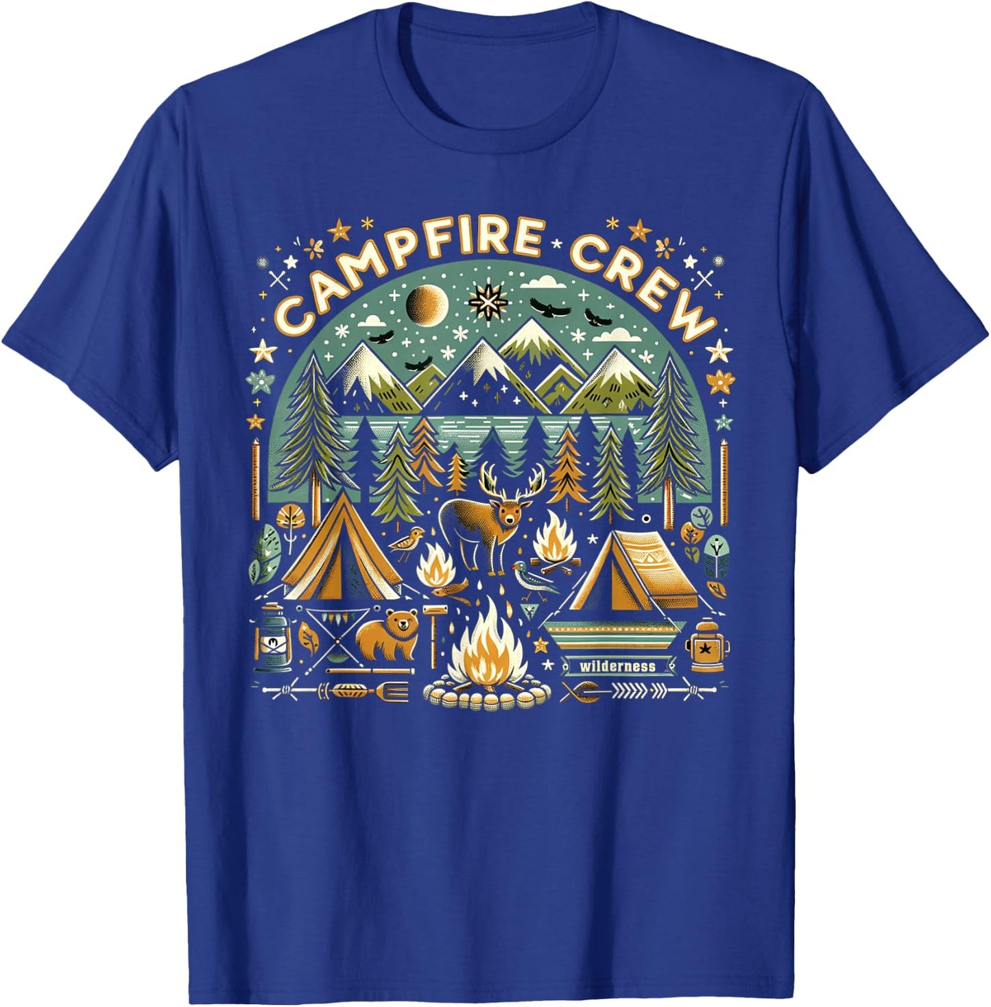 Family Camping Trips Campfire Crew T-Shirt - T-Shirt | Royal