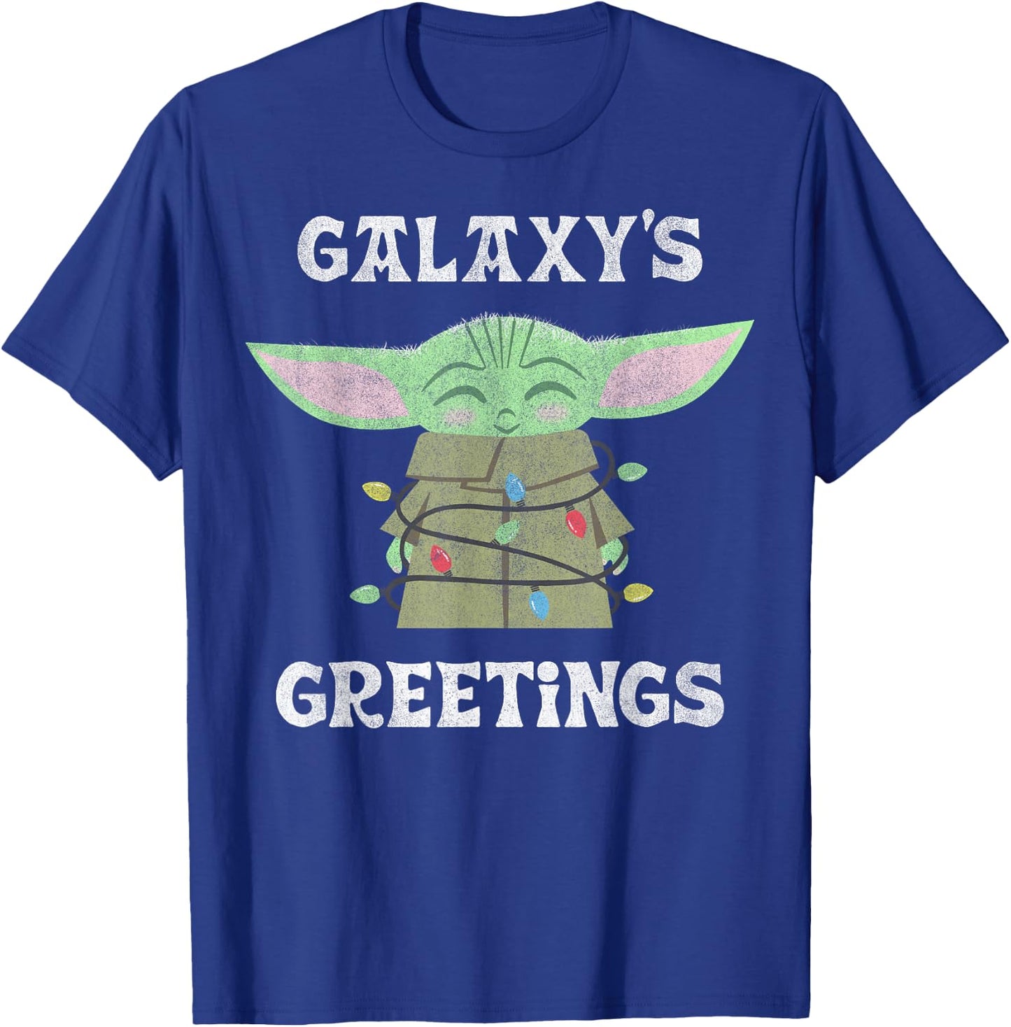 Star Wars The Mandalorian Christmas Child Galaxy's Greetings T-Shirt - T-Shirt | Royal