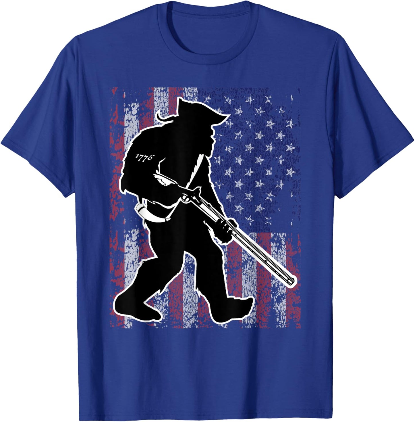 Patriotic Bigfoot 2nd Amendment Right to Bear Arms Gun T-Shirt - T-Shirt | Royal