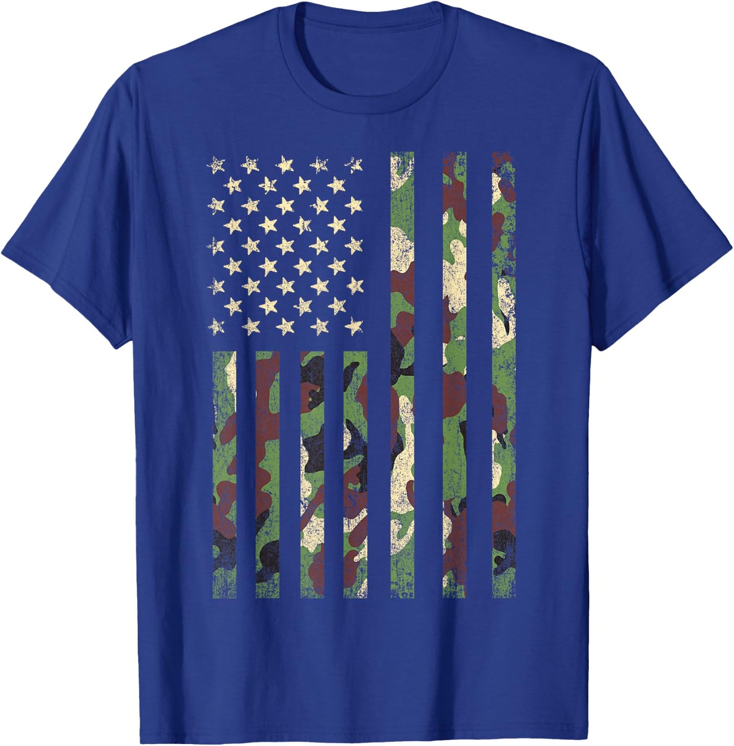 Patriotic USA Flag 4th of July Men Women Boy Girl Camouflage T-Shirt - T-Shirt | Royal
