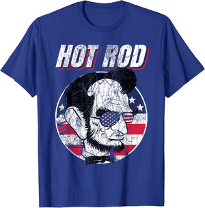 Hot Rod Abraham Lincoln Presidents Funny Muscle Car Vintage T-Shirt - T-Shirt | Royal