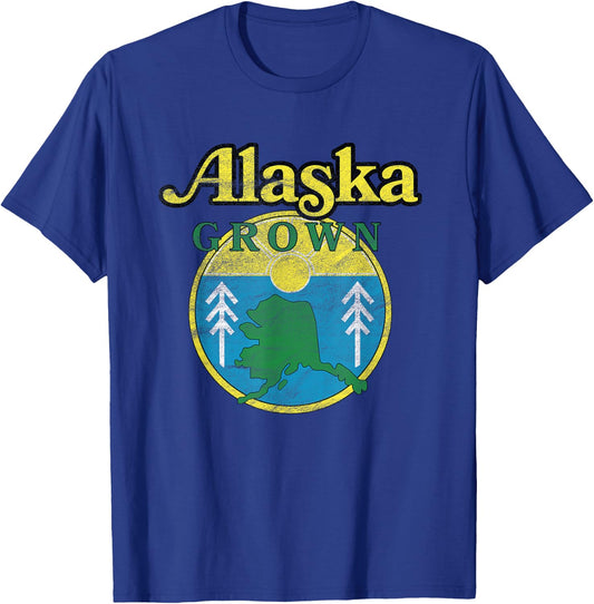 Vintage Retro Alaska Grown T-Shirt - T-Shirt | Royal
