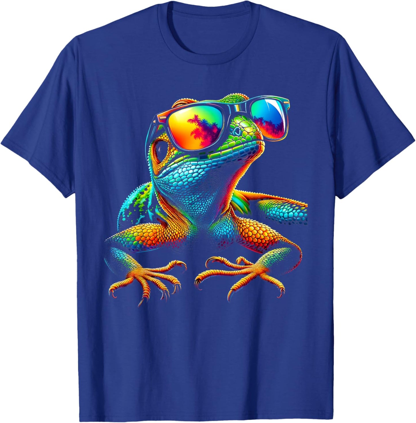 Funny Lizard with Sunglasses for Iguana & Reptiles Lovers T-Shirt - T-Shirt | Royal