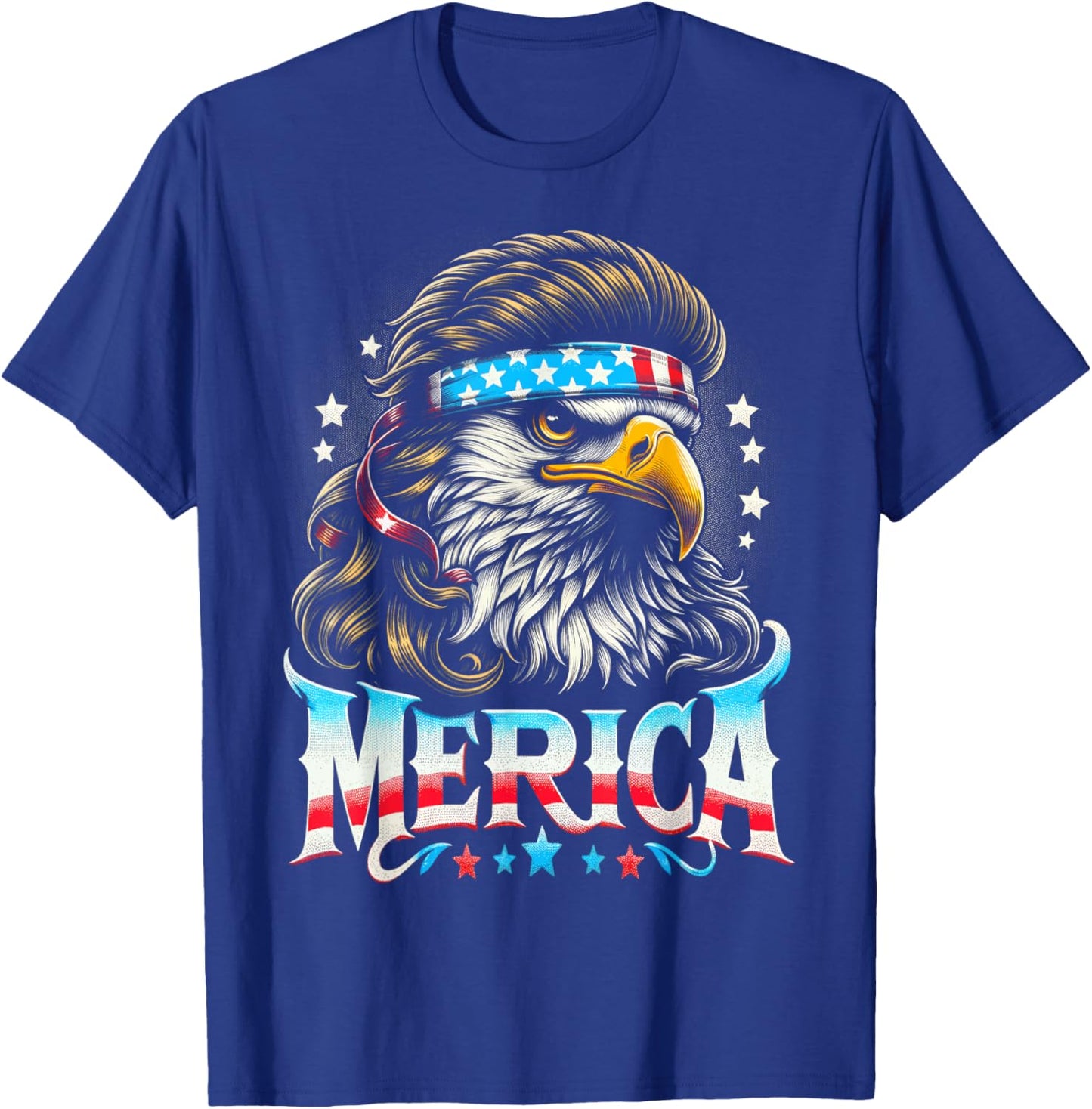 4th of July Patriotic Funny Eagle July 4th USA Merica Women Kids Men T-Shirt - T-Shirt | Royal