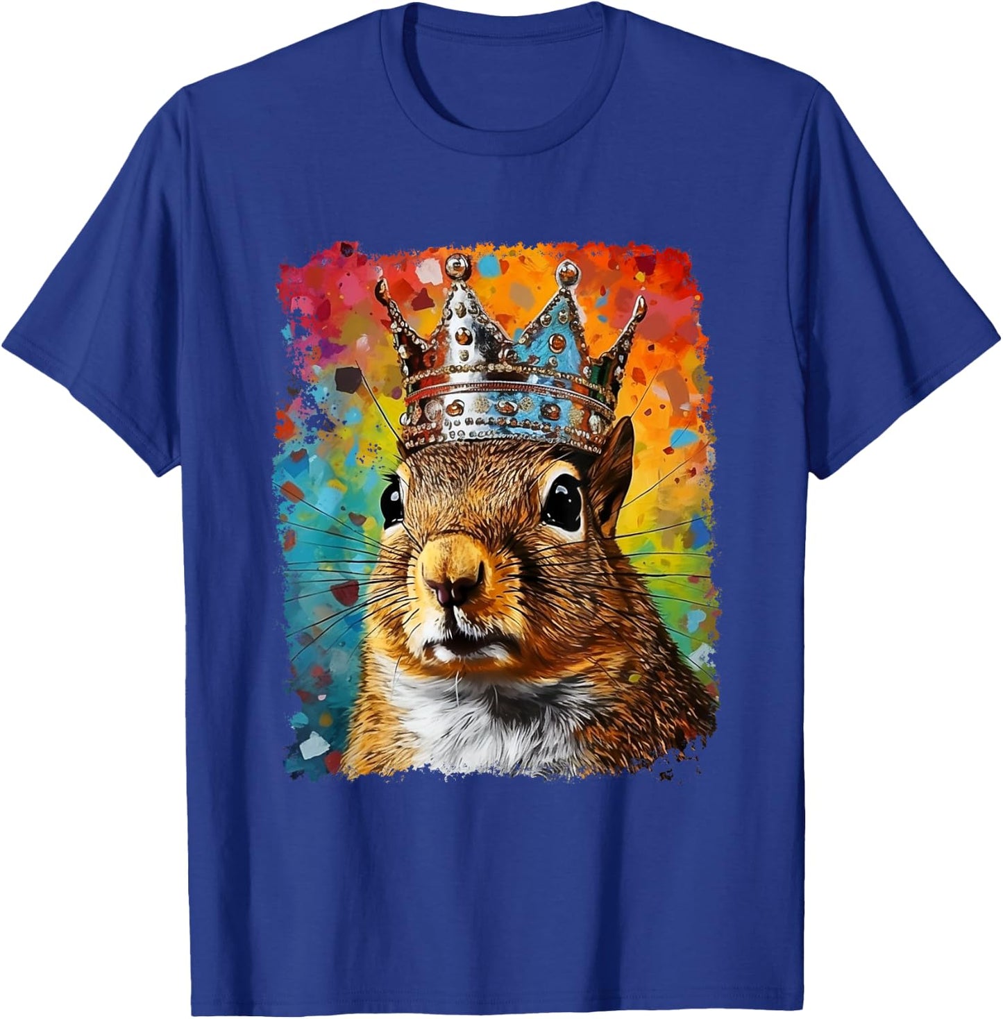 Pop Art Vintage Zoo Farm Animal Squirrel Crown King Queen T-Shirt - T-Shirt | Royal